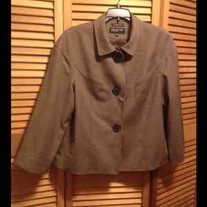 Jones NY Brown and Beige Swing Jacket